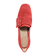 Дамски велурени обувки в червен нюанс-1 снимка