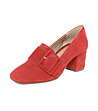 Дамски велурени обувки в червен нюанс-3 снимка