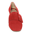 Дамски велурени обувки в червен нюанс-4 снимка
