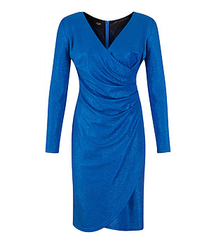 Синя рокля с дълъг ръкав Abella снимка