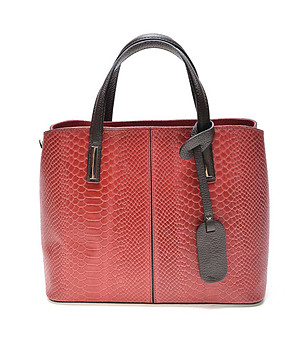 Дамска кожена чанта в червено Jane снимка