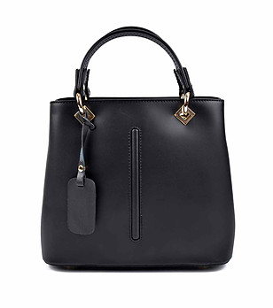 Дамска кожена чанта в черно Jolene снимка