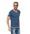 Синя мъжка памучна тениска Ennos-1 снимка