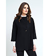Черно дамско плетено палто тип пончо Violeta-0 снимка