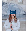 Прозрачен чадър с принт Коте-3 снимка