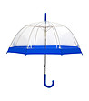 Прозрачен чадър със син кант при основата-0 снимка