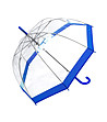 Прозрачен чадър със син кант при основата-1 снимка