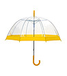 Прозрачен чадър с жълт кант при основата-0 снимка