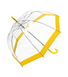 Прозрачен чадър с жълт кант при основата-1 снимка