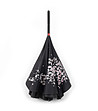 Черен чадър с обратно отваряне и вътрешен принт Черешов цвят-2 снимка