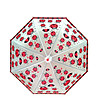 Прозрачен бял детски чадър с принт Калинки в червено-1 снимка
