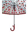 Прозрачен бял детски чадър с принт Калинки в червено-2 снимка
