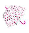Прозрачен детски чадър с принт Фламинги-0 снимка