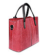 Дамска кожена чанта в червено Jane-2 снимка