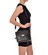 Дамска кожена чанта за рамо в черно Alexa-4 снимка