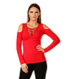 Дамска памучна блуза в червено Gina-0 снимка