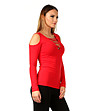 Дамска памучна блуза в червено Gina-2 снимка