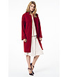 Червено дамско вълнено палто Lina-0 снимка