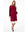 Червено дамско вълнено палто Lina-2 снимка