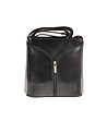 Черна кожена чанта с декоративен цип Ellen-0 снимка