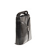 Черна кожена чанта с декоративен цип-2 снимка