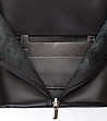 Черна кожена чанта с декоративен цип-4 снимка