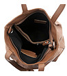 Кафява кожена дамска чанта с висулка Rori-2 снимка