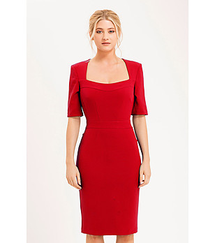 Червена рокля с 3/4 ръкави Royston снимка