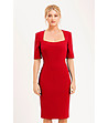 Червена рокля с 3/4 ръкави Royston-0 снимка