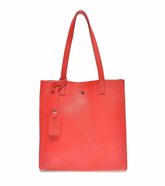 Дамска чанта от естествена кожа в червено Elanda снимка