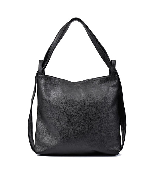 Черна дамска кожена чанта Adelaide снимка