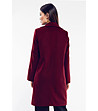 Дамско вълнено палто в нюанс на цвят вишна Faye-1 снимка
