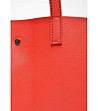 Дамска чанта от естествена кожа в червено Elanda-3 снимка
