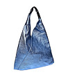 Дамска чанта от естествена кожа в син нюанс Vanessa-1 снимка