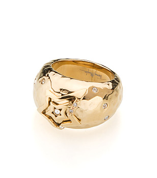 Позлатен дамски пръстен с бял цирконий Cordelia снимка
