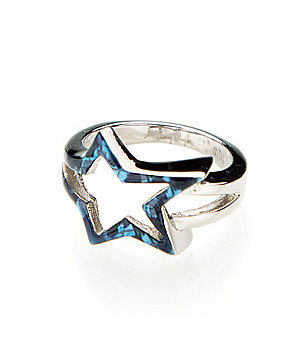 Сребрист дамски пръстен със синя звезда Lotty снимка