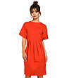 Памучна червена рокля с плохи Berta-2 снимка