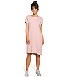 Розова памучна рокля с джобове Rexi-0 снимка