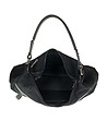 Велурена дамска чанта за рамо в черно Roxane-3 снимка