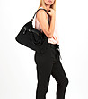 Велурена дамска чанта за рамо в черно Roxane-4 снимка