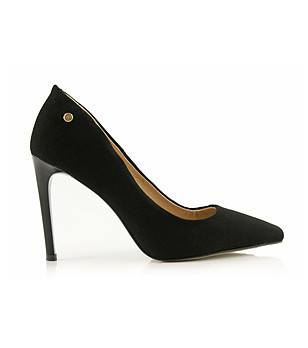 Елегантни дамски черни обувки от естествен велур Ivon снимка