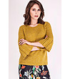 Дамски плетен пуловер в цвят горчица Cheryl-0 снимка