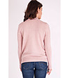 Розов дамски плетен пуловер тип прегърни ме Mimi-1 снимка