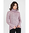 Дамски плетен пуловер в меланж на розово и черно Eva-0 снимка