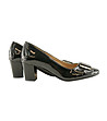 Дамски лачени обувки в черно Kristie-3 снимка