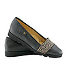 Черни дамски кожени обувки Megan-4 снимка
