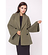 Дамско палто в цвят каки с вълна Katherine-2 снимка