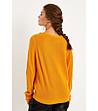 Дамски плетен пуловер в жълт нюанс Alfla-1 снимка