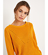 Дамски плетен пуловер в жълт нюанс Alfla-2 снимка