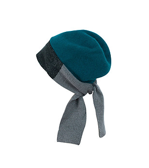 Нестандартна дамска шапка в цвят синьо и сиво Lorrain снимка